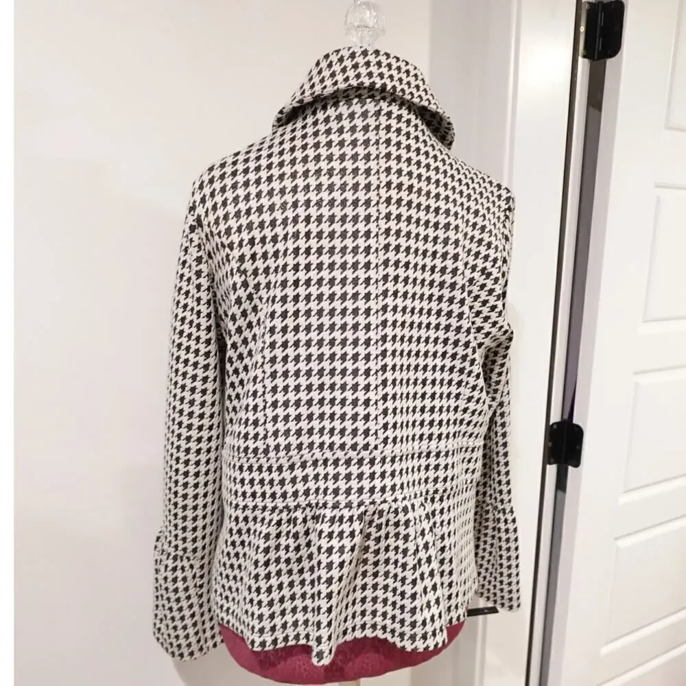 NY Collection Women's 1X Herringbone n Gold Crop Blazer
